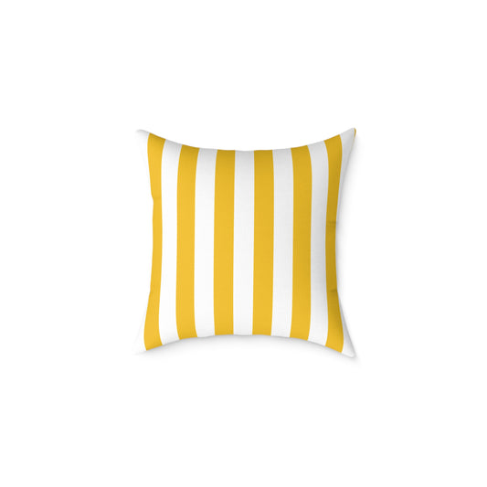 Sorrento Sun Stripes - Square Poly Canvas Pillow