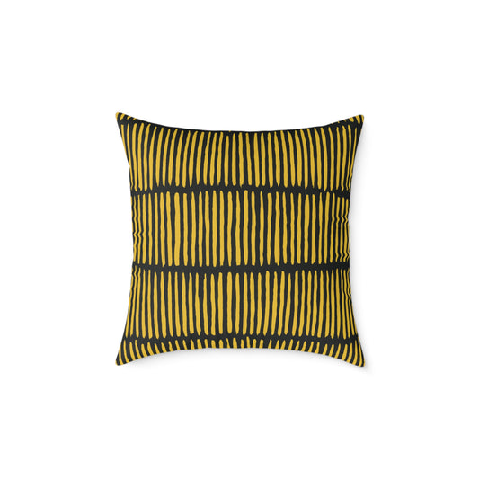 Loom Lines - Harvest - Square Poly Canvas Pillow