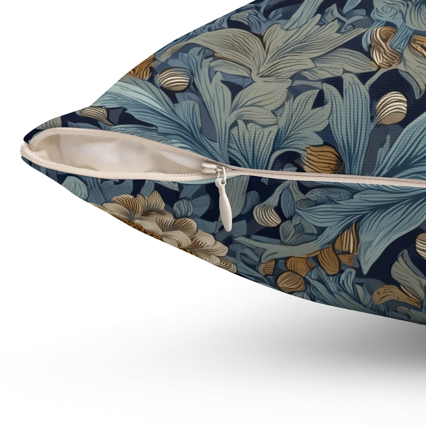 Teal Heritage Floral - Spun Polyester Square Pillow