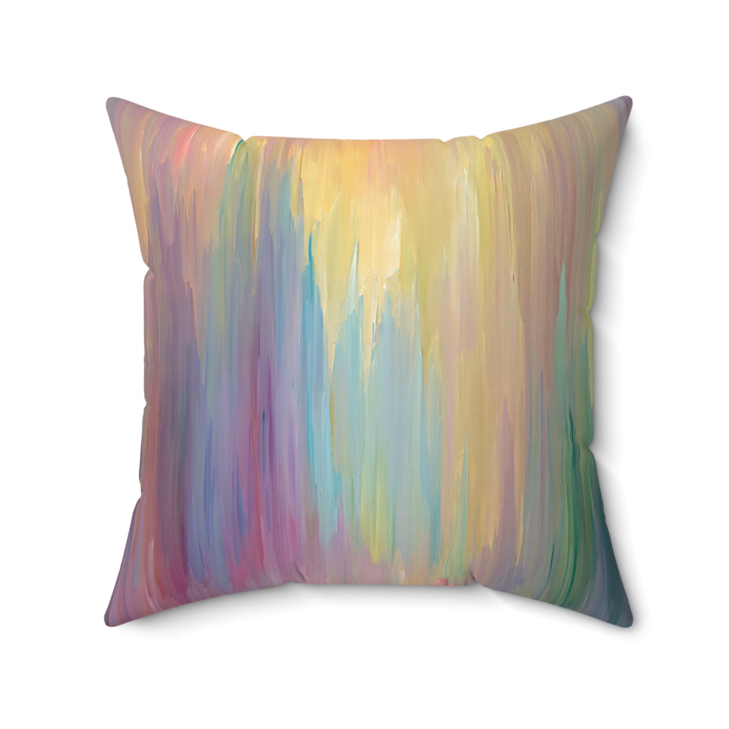 Pastel Cascade Wash - Faux Suede Square Pillow