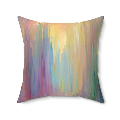 Pastel Cascade Wash - Faux Suede Square Pillow