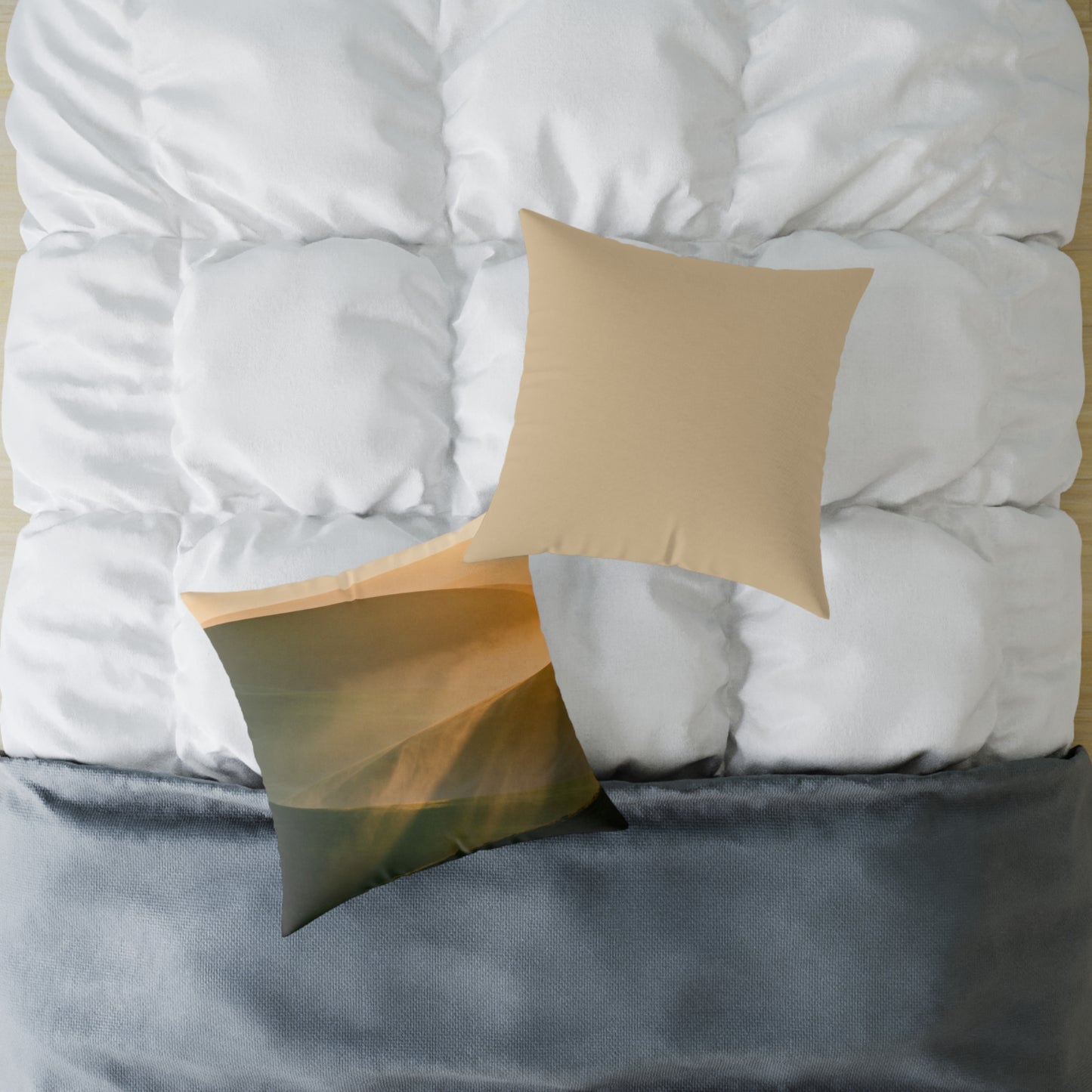 Golden Dawn Rise - Square Poly Canvas Pillow