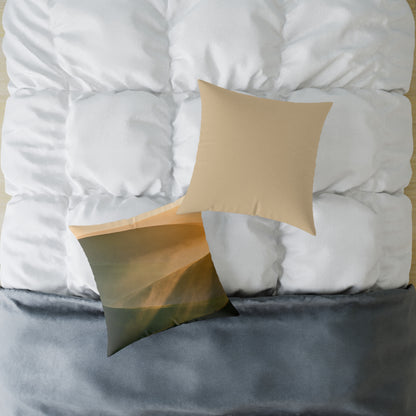 Golden Dawn Rise - Square Poly Canvas Pillow
