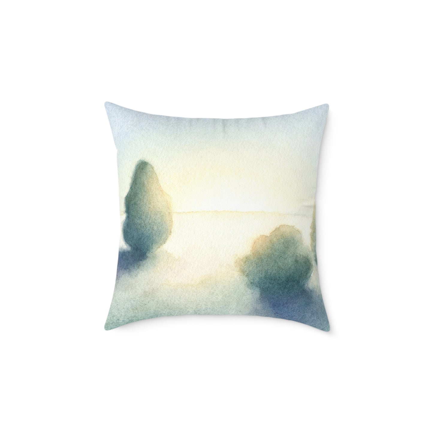 Pastel Tree Mist - Square Poly Canvas Pillow