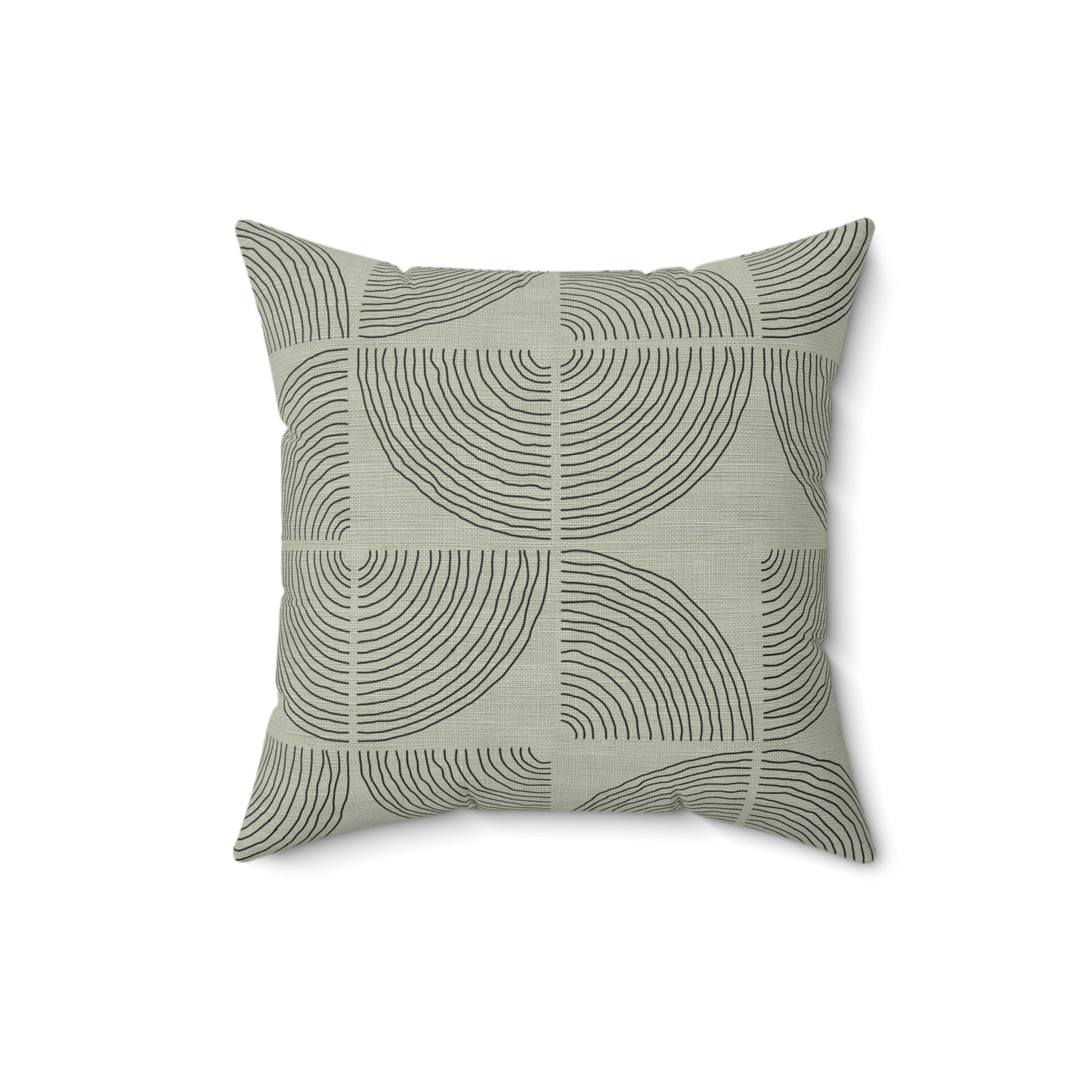 Sage Orbit - Faux Suede Square Pillow