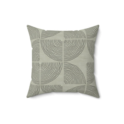Sage Orbit - Faux Suede Square Pillow
