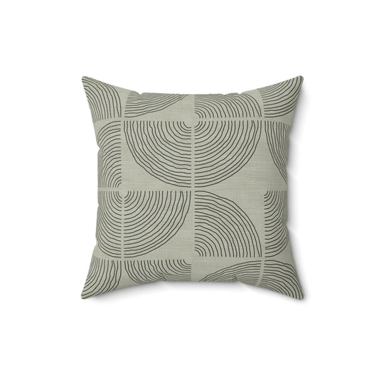 Sage Orbit - Faux Suede Square Pillow