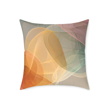 Amber Mist Flux - Square Poly Canvas Pillow