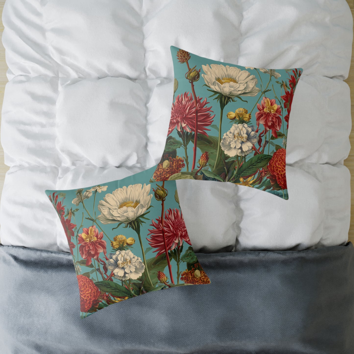 Garden Muse Meadow - Square Poly Canvas Pillow