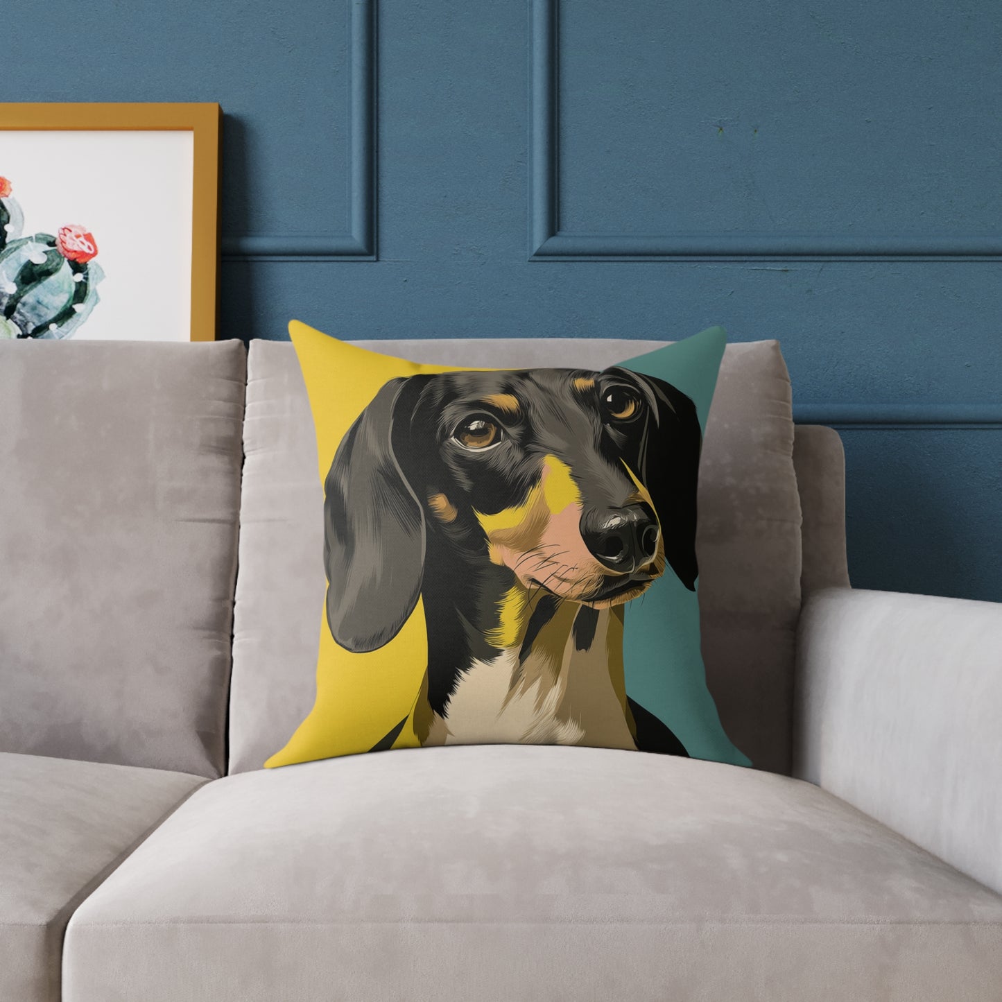 Dachshund Delight - Square Poly Canvas Pillow