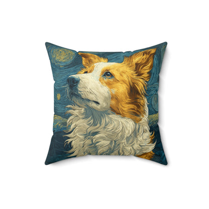 Starry-eyed Collie - Spun Polyester Square Pillow