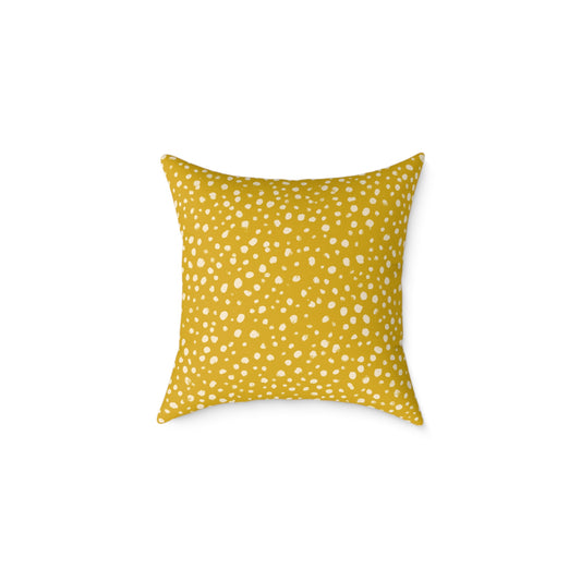 Pebble Scatter - Honey - Square Poly Canvas Pillow