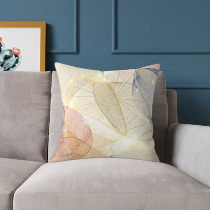 Sunlit Watercolor Bloom - Square Poly Canvas Pillow