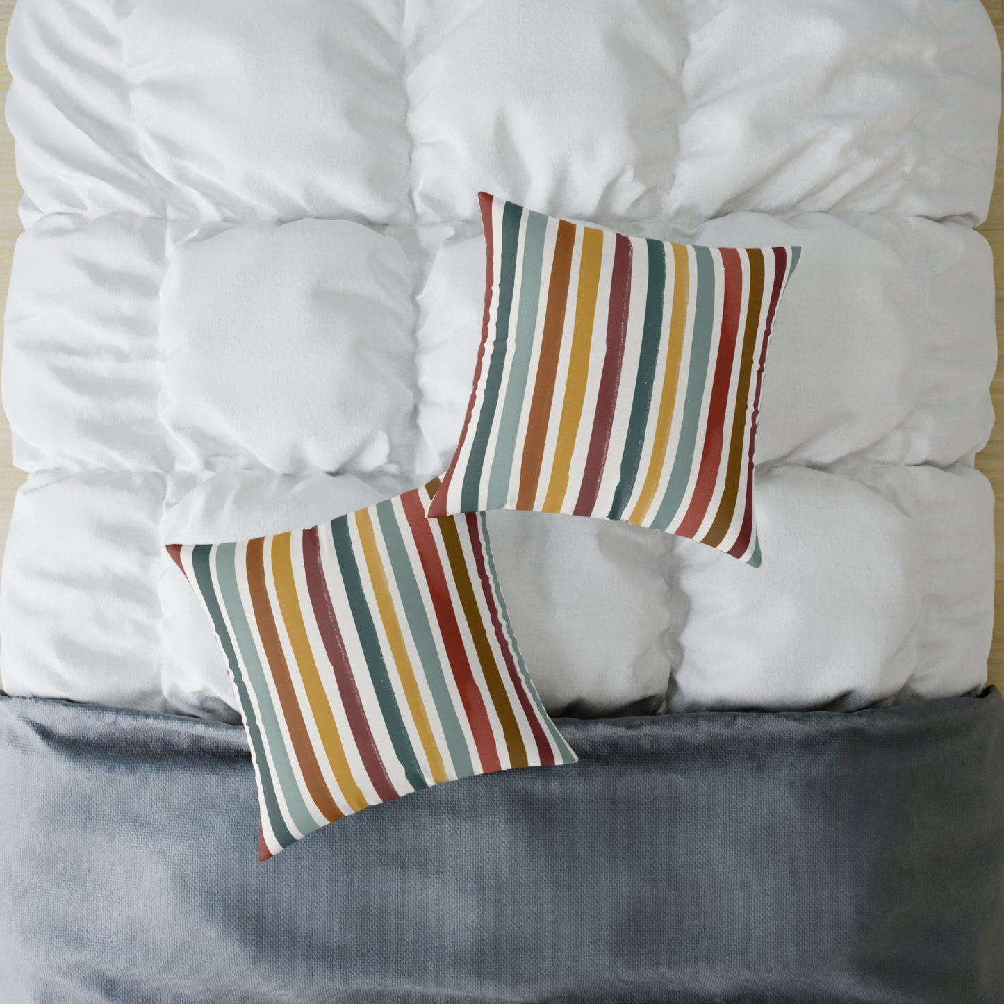 Earthbound Heritage Stripe - Square Poly Canvas Pillow