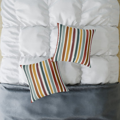 Earthbound Heritage Stripe - Square Poly Canvas Pillow