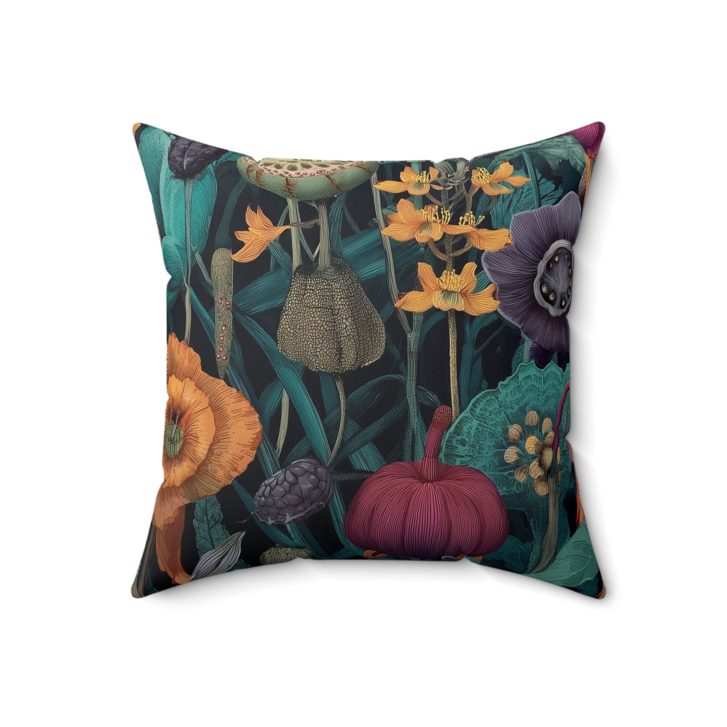 Heritage Flora - Faux Suede Square Pillow