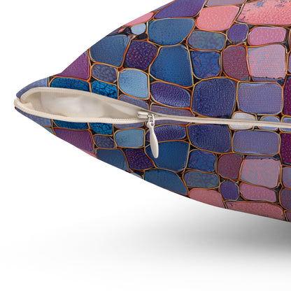 Dusky Jewel Mosaic - Spun Polyester Square Pillow