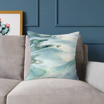 Shallow Tide Reflections - Square Poly Canvas Pillow