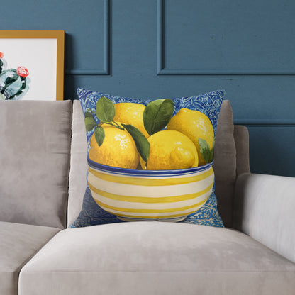 Limonata Bowl Still Life - Square Poly Canvas Pillow