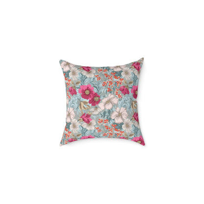 Blossom Carnival Field - Square Poly Canvas Pillow