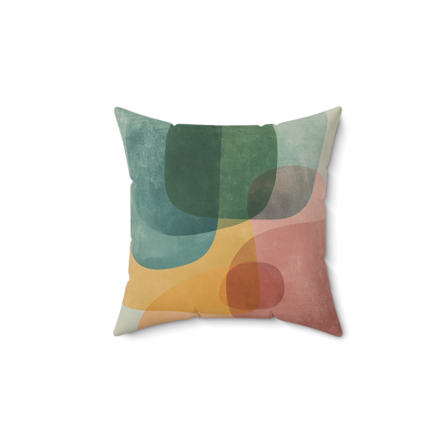 Soft Coral Blocks - Spun Polyester Square Pillow