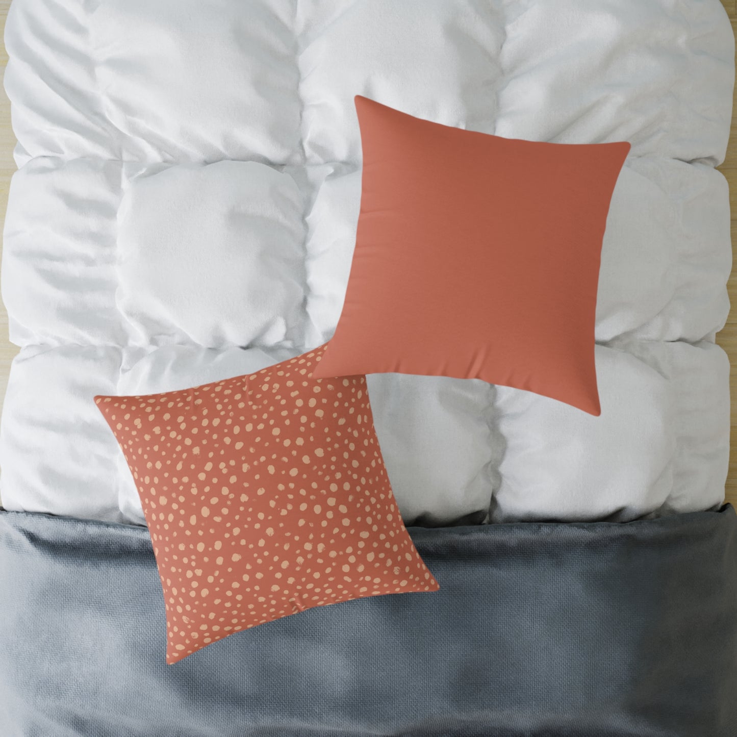 Pebble Scatter - Rose - Square Poly Canvas Pillow
