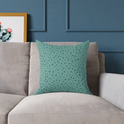 Pebble Scatter - Teal - Square Poly Canvas Pillow