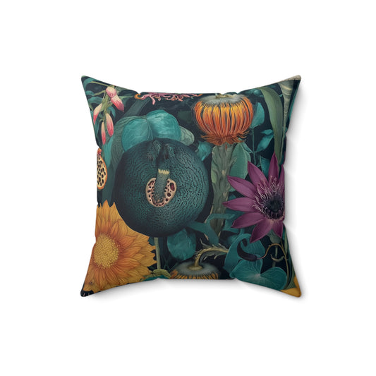 Vintage Wildflowers - Faux Suede Square Pillow