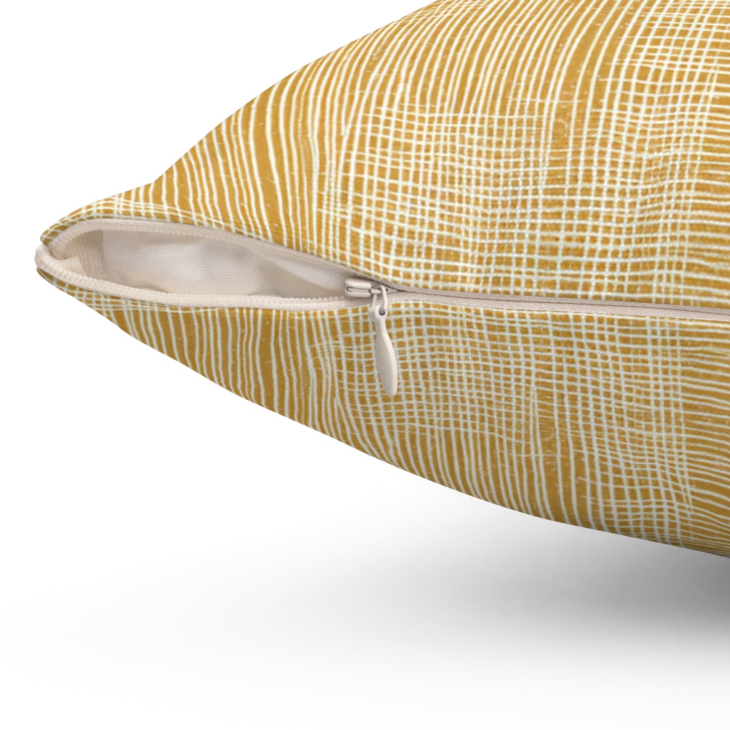 Golden Straw Texture - Spun Polyester Square Pillow