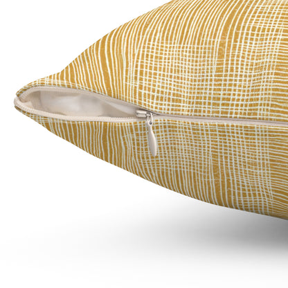 Golden Straw Texture - Spun Polyester Square Pillow