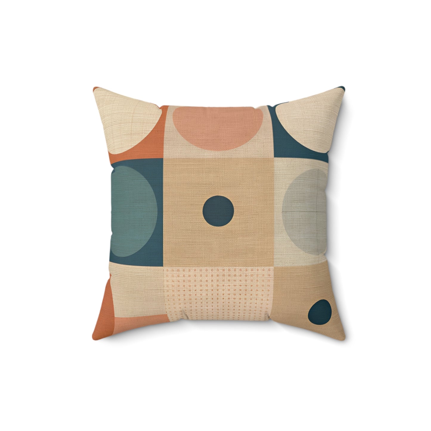 Retro Circles - Spun Polyester Square Pillow