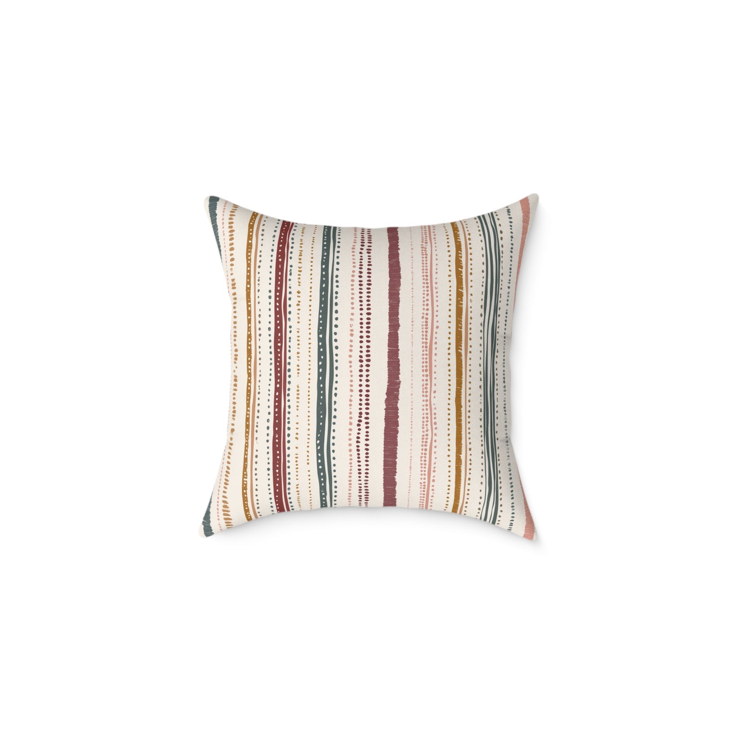 Saffron Loom Stripe - Square Poly Canvas Pillow