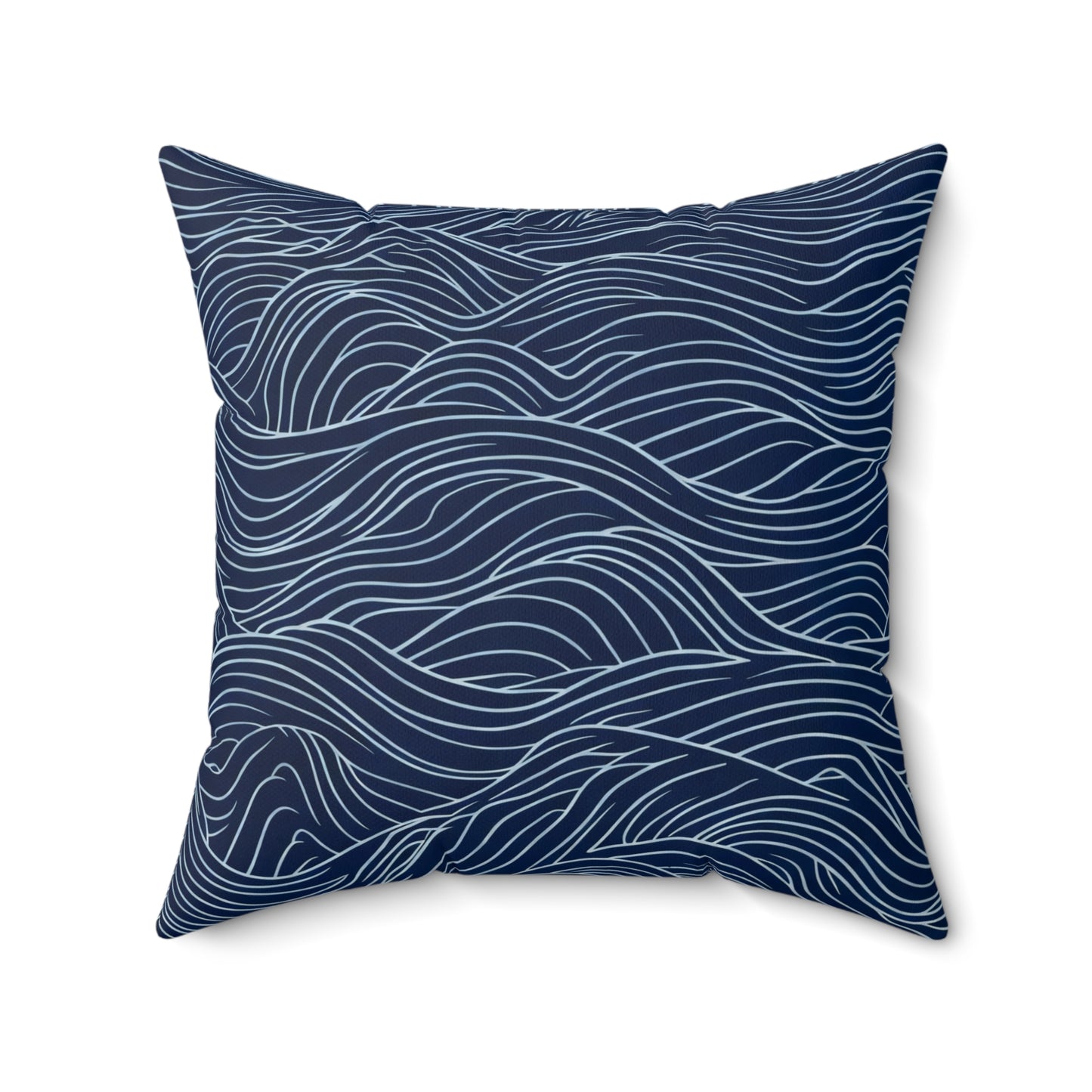 Deep Tide Lines - Spun Polyester Square Pillow