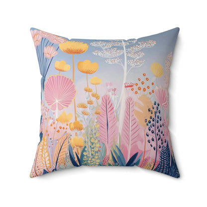 Wild Meadow Dreamscape - Faux Suede Square Pillow
