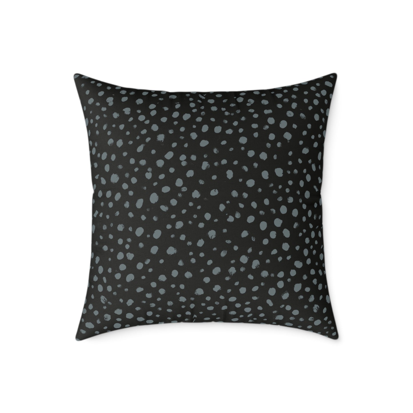Pebble Scatter - Midnight - Square Poly Canvas Pillow