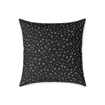 Pebble Scatter - Midnight - Square Poly Canvas Pillow