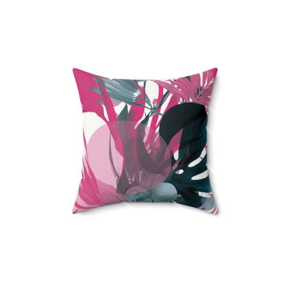Midnight Palm Burst - Faux Suede Square Pillow