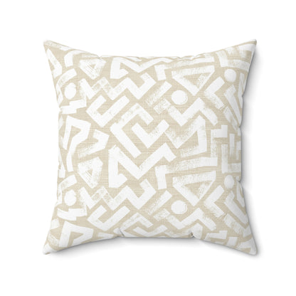 Pebble Maze Cream - Spun Polyester Square Pillow