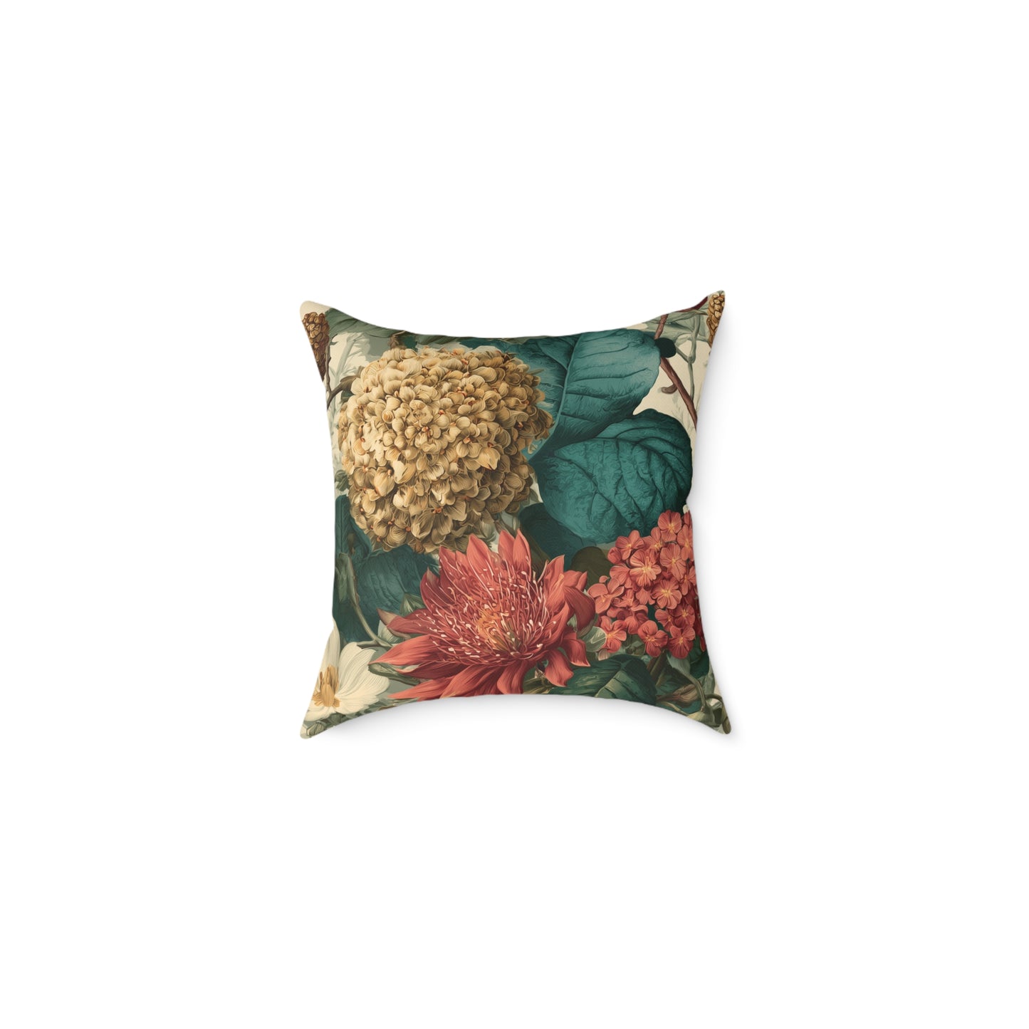 Autumn Harvest Chrysanthemum - Square Poly Canvas Pillow