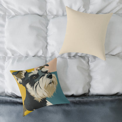 Schnauzer Chic - Square Poly Canvas Pillow