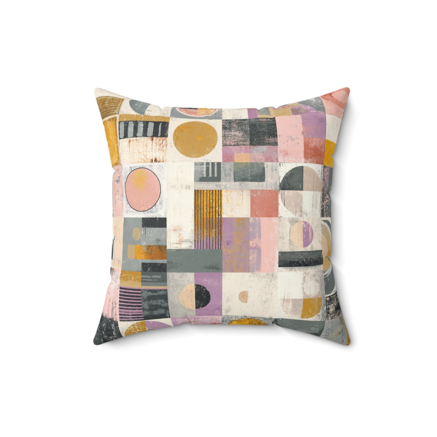 Vintage Quilt Blocks - Spun Polyester Square Pillow