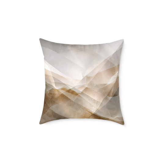 Earth Mist Shards - Square Poly Canvas Pillow