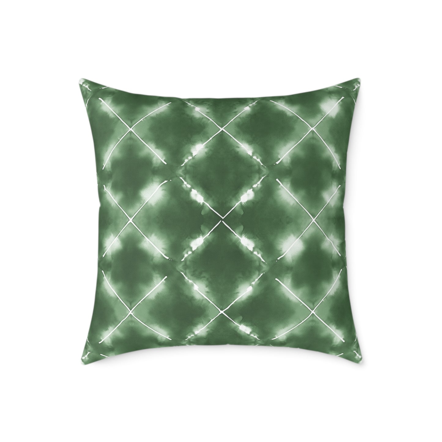 Olive Grove Shibori - Square Poly Canvas Pillow