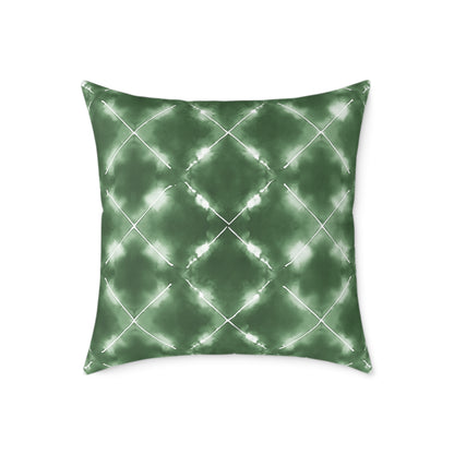 Olive Grove Shibori - Square Poly Canvas Pillow