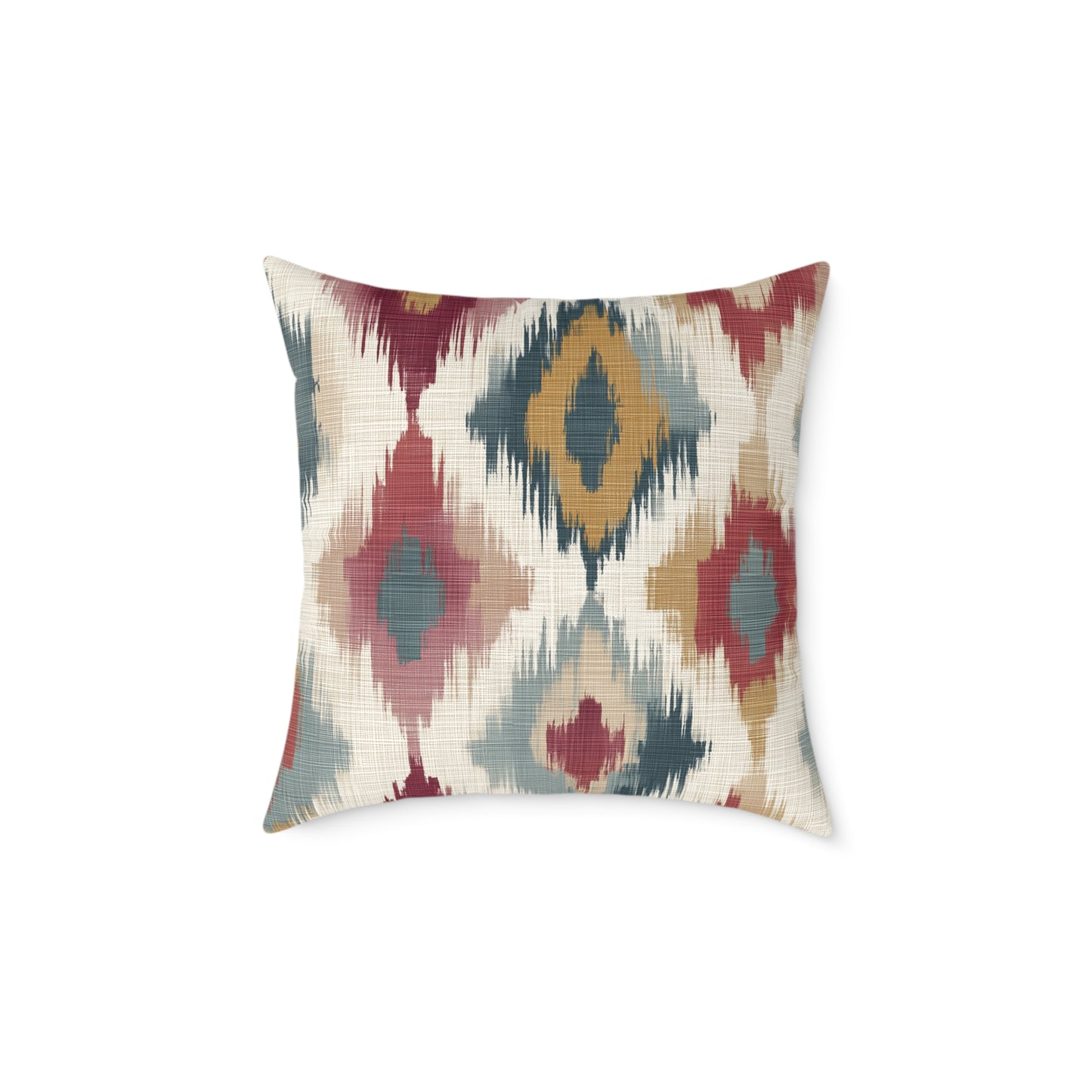 Woven Ember Diamonds - Square Poly Canvas Pillow