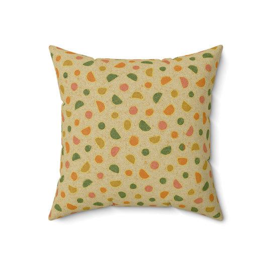 Autumn Pebble Scatter - Faux Suede Square Pillow