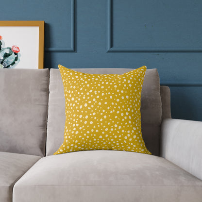 Pebble Scatter - Honey - Square Poly Canvas Pillow