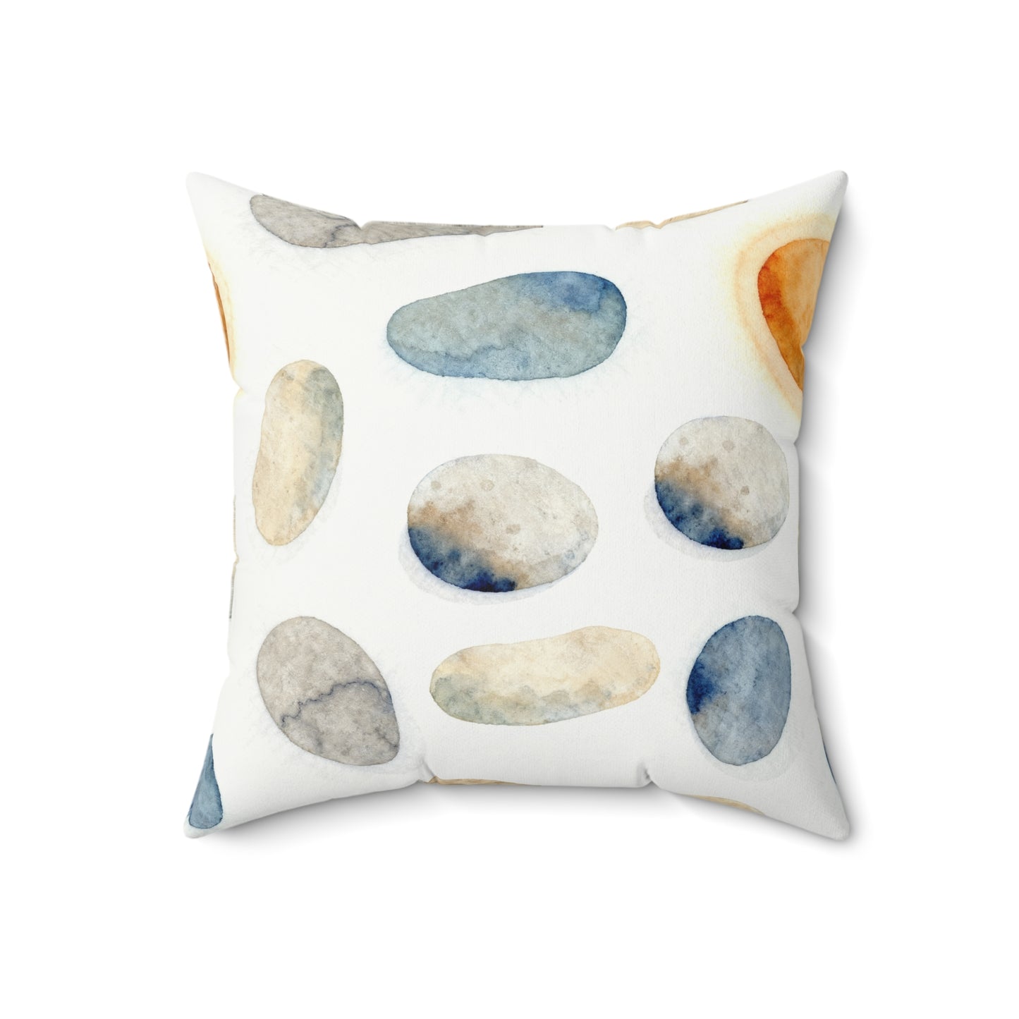 Warm River Stones - Faux Suede Square Pillow