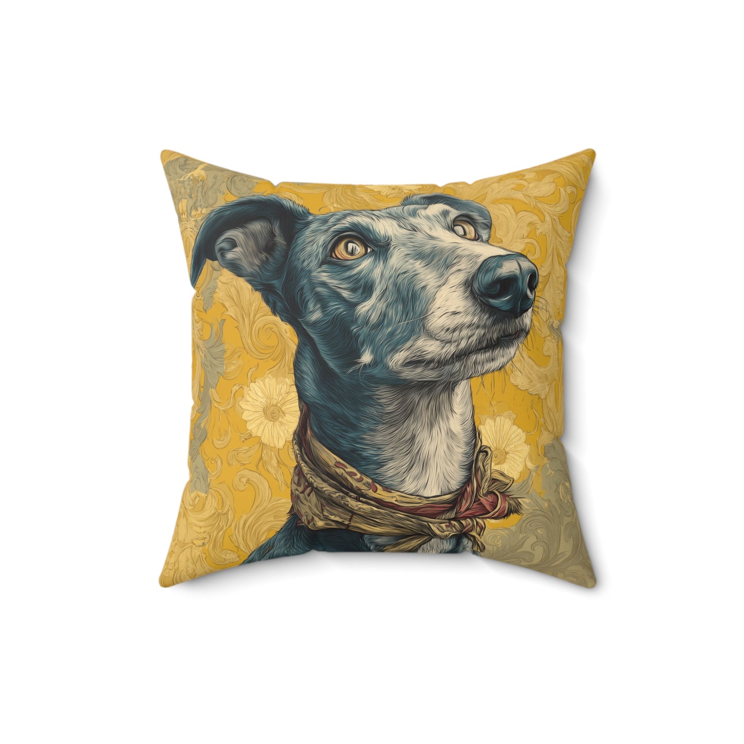 Greyhouse Gaze - Spun Polyester Square Pillow