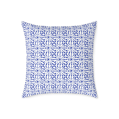 Santorini Mosaic Tile - Square Poly Canvas Pillow